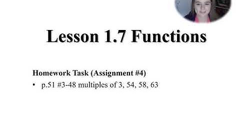 Lesson 1.7 Functions