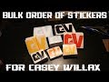 Making a Bulk Order of Stickers for Casey Willax