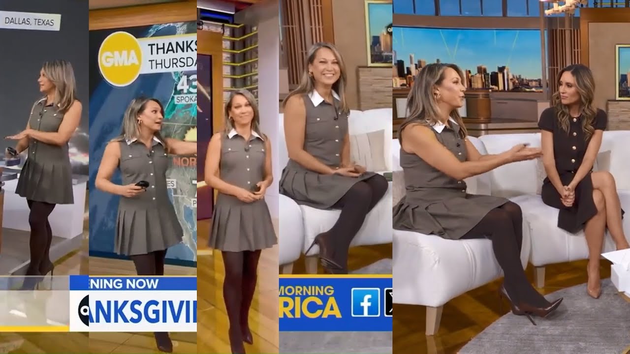 Джинджер Зи с прогнозом погоды (и Рианнон Элли) в программах «Доброе утро, Америка» и GMA3 24 ноя...