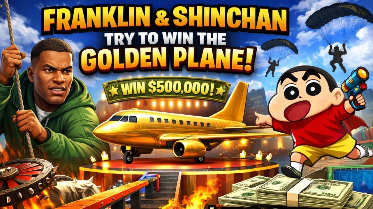 ✈️ Franklin & Shinchan Try to Win the Golden Plane $5,00,000 in GTA 5 Competition | Spidey Gaming 💰🔥