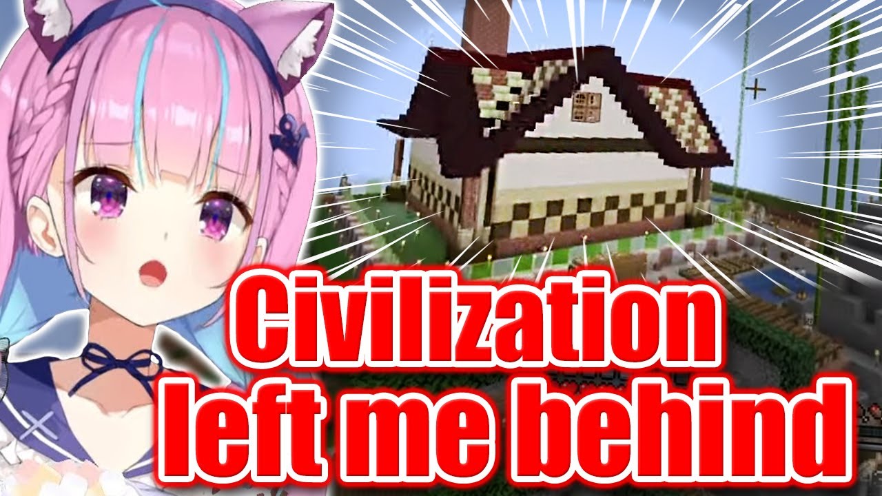 Aqua Is Baffled By Choco's House & Realizes She's Been Left Behind In Minecraft 【ENG Sub Hololive】