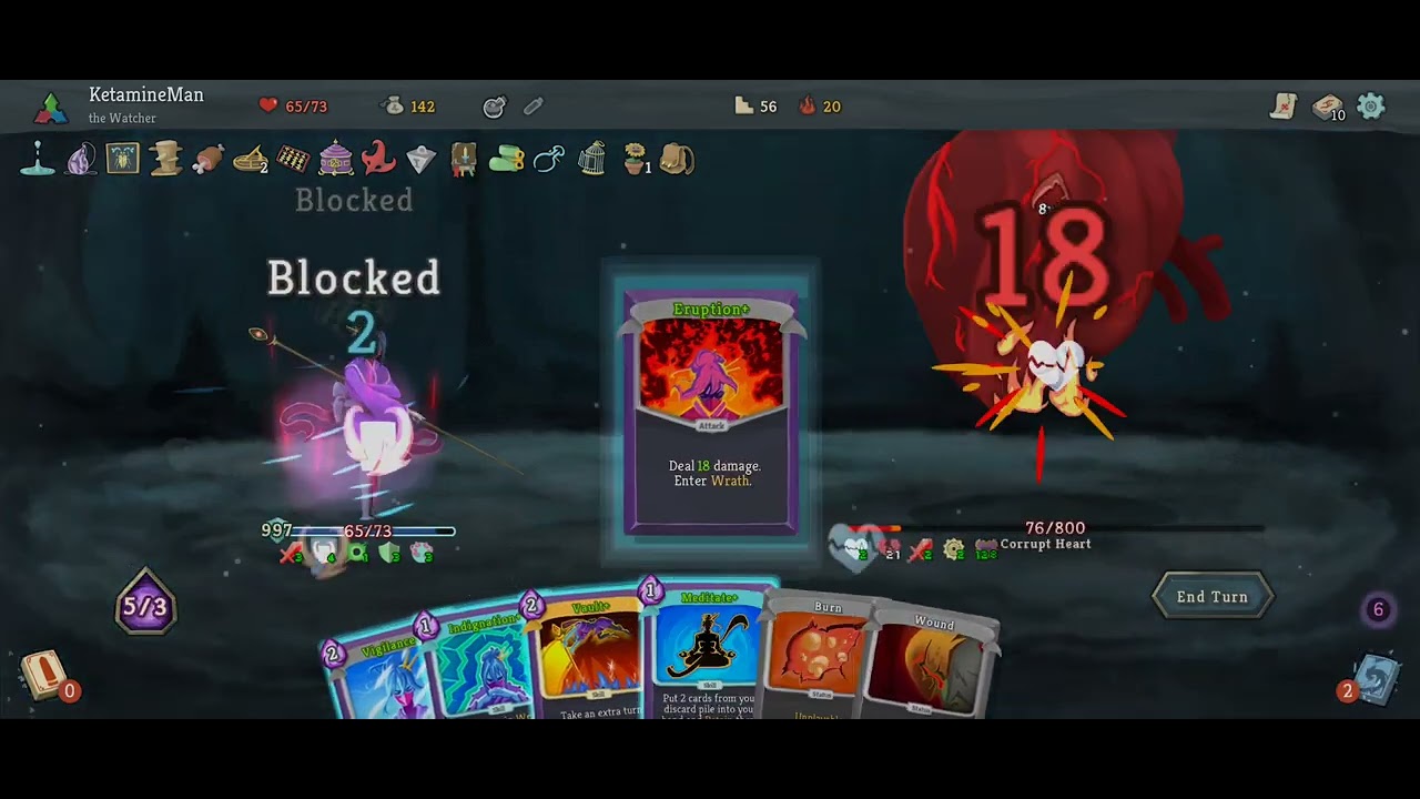 Slay the Spire A20 Heart Kill Watcher Infinite 999 Block Sundial