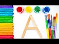 Painting and crafting popsicle sticks into alphabet  abcs learning for toddlers 
