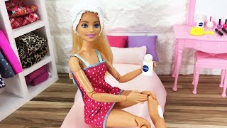 바비의 아침일상! Barbie Bedroom Bathroom Morning Routine Barbie's Makeup