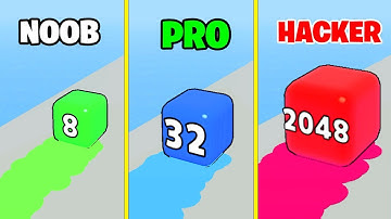 Cubes 2048 Jump - NOOB vs PRO vs HACKER | Max Level of Cube Numbers