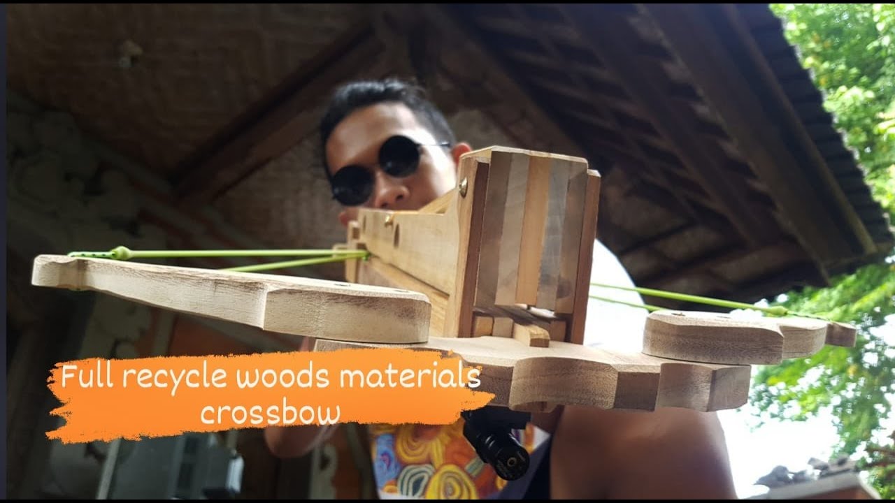 Cara Bikin semi otomatis Crossbow Dari Kayu? / How To Make Powerful Automatic Wooden Crossbow? - DIY