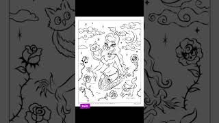 🖤 cute and spooky Vampire 🖤 #coloringpages #adultcoloringbook