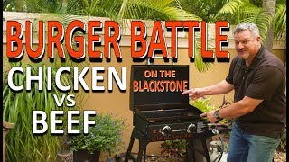 Chicken Burger vs Beef Burger on the Blackstone Griddle | COOKING WITH BIG CAT 305