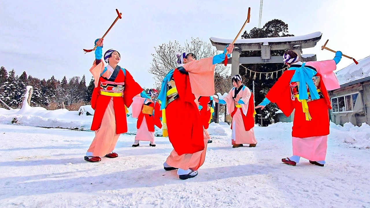 令和8年　大利の小正月　白山神社　餅つき踊り奉納