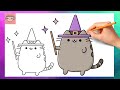 How To Draw Pusheen Witch - Halloween | Cute Easy Drawing Tutorial