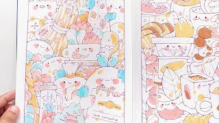 100 Cute Doodles | 100 Coloring Pages Sketchbook Flip Through