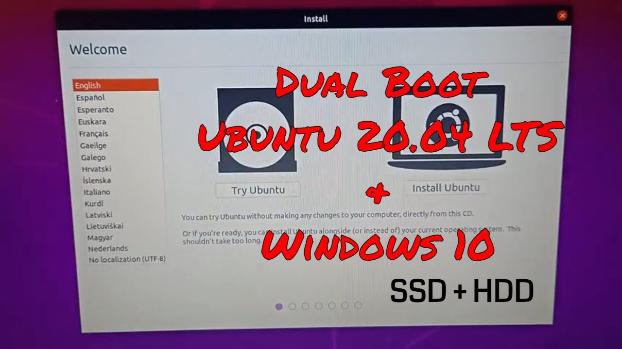 How to Dual Boot Ubuntu 20.04 LTS with Windows 10 | On Separate Hard ...