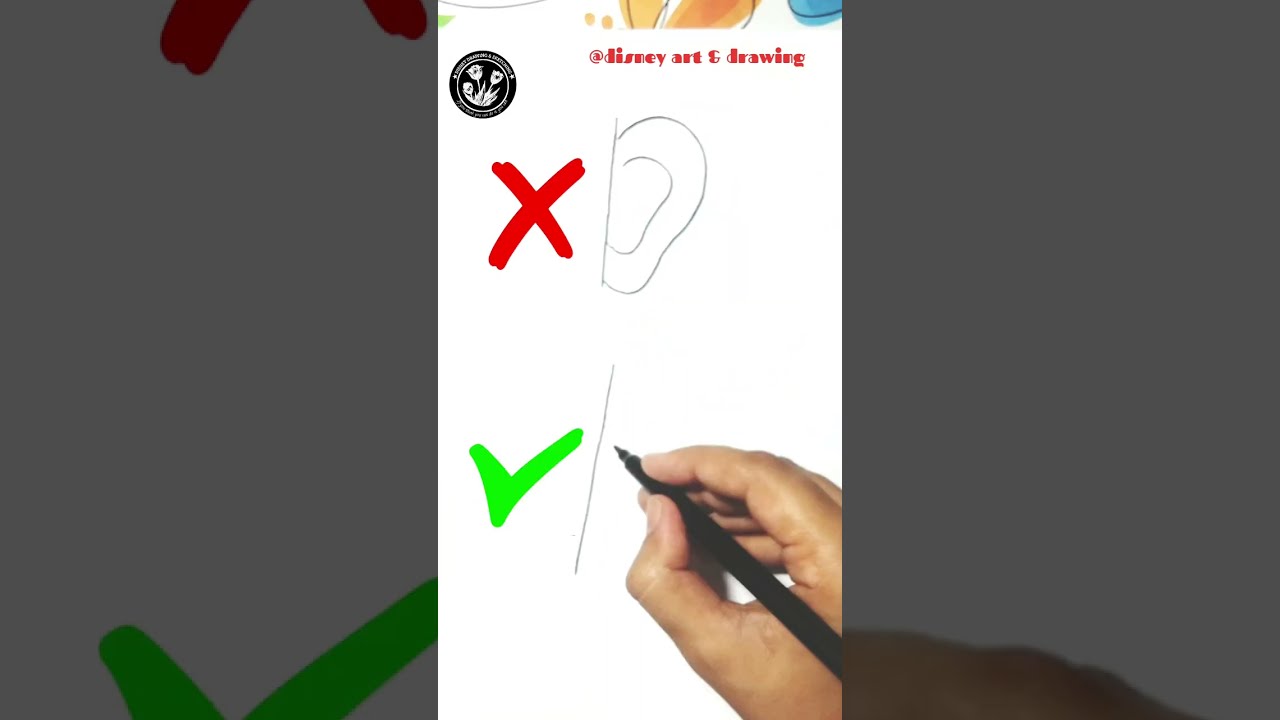 How To Draw An Ear Right Vs Wrong Easy Drawing Shorts Step By