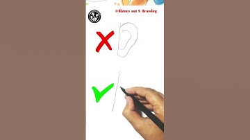 how to draw an ear #right #vs #wrong #easy #drawing #shorts #step by step