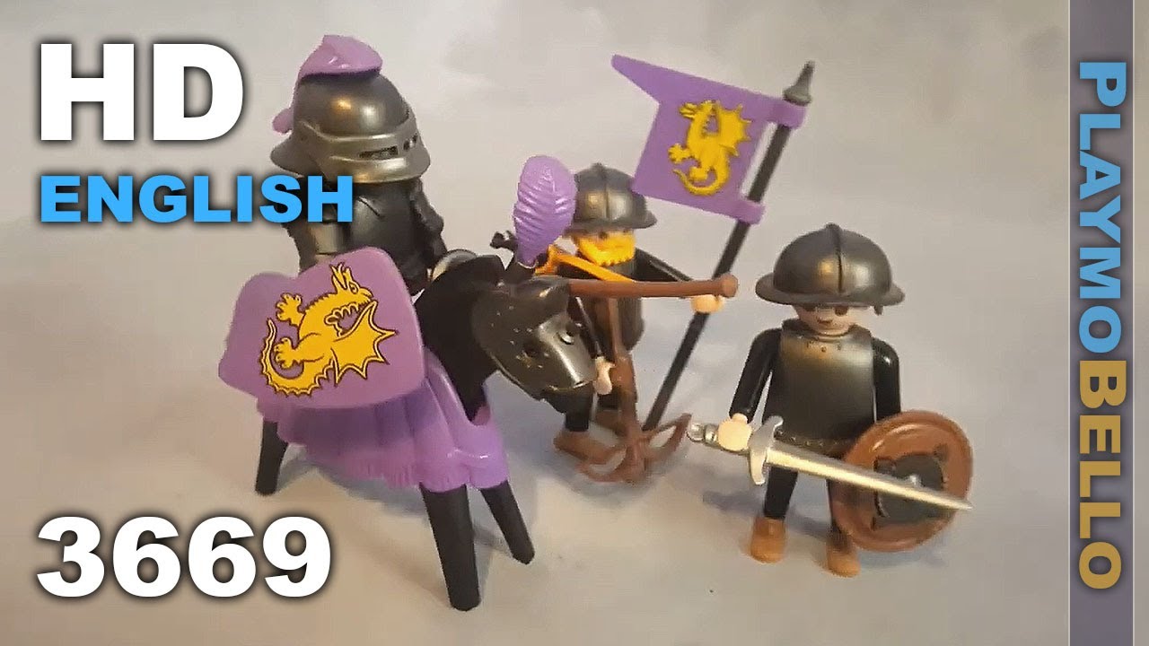 (1993) Playmobil 3669 Tournament Purple Dragon Knights (Playmobil set REVIEW)