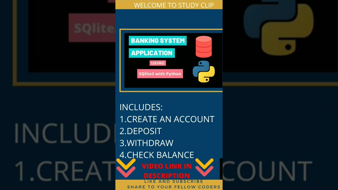 Banking System Application | Using SQlite3 with Python
