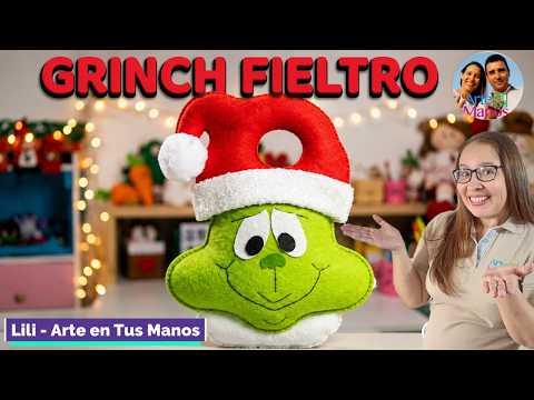 ?Cómo Hacer GRINCH CUELGA PUERTAS en Fieltro, Tutorial con Arte en Tus Manos