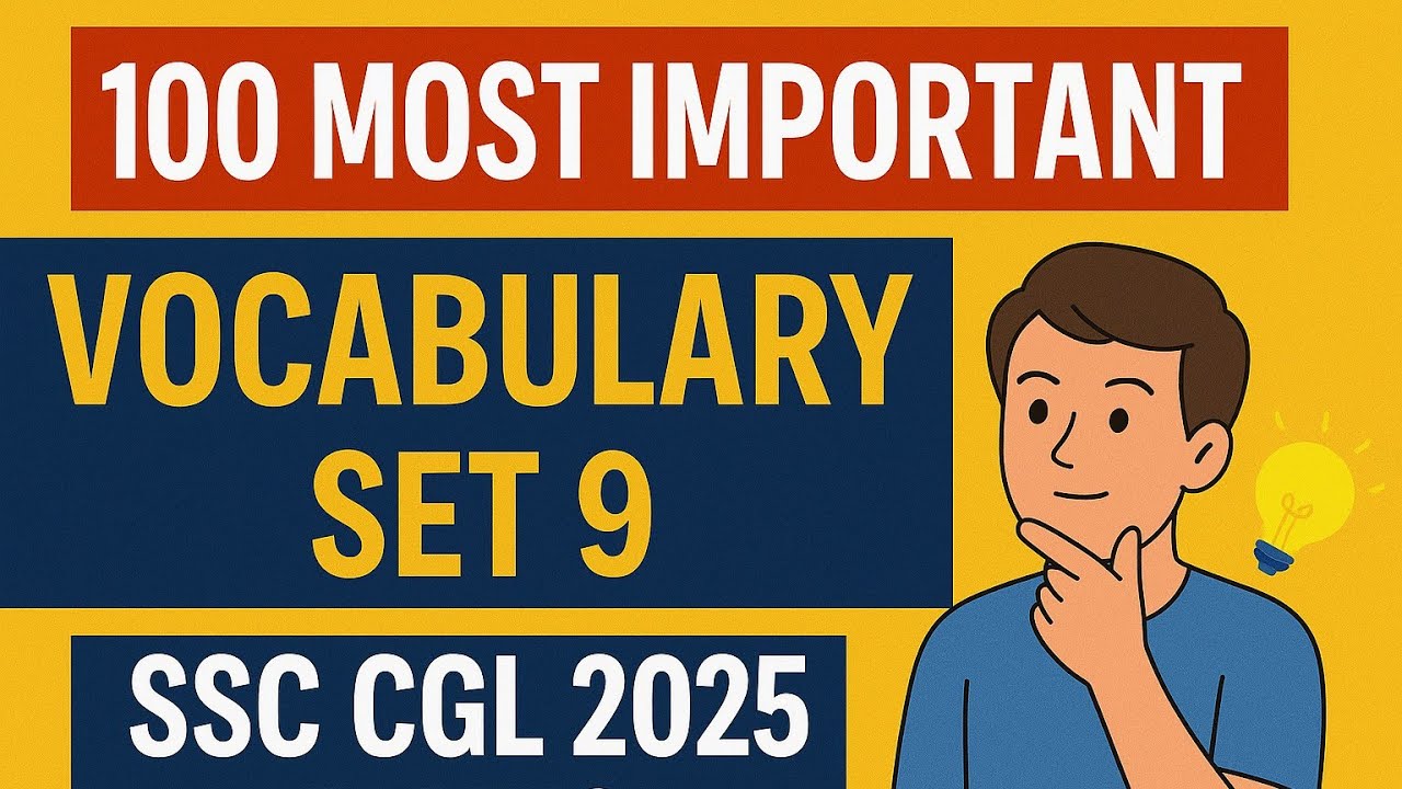 100 most important English vocabulary | Set 9 SSC CGL mains 2025 | MTS ...