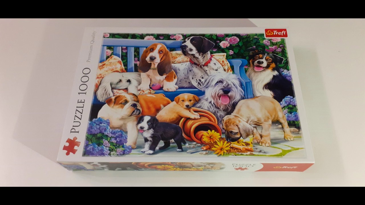 Puzzle Dogs in the garden, Trefl 1000 - YouTube