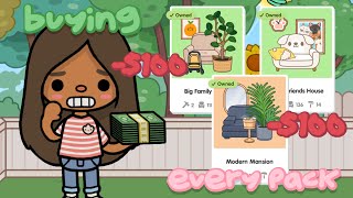 I bought EVERY PACK in Toca World *$100+ DOLLARS* ? | WITH VOICE | Toca Life World