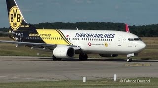 Turkish Airlines 737-800 Borussia Dortmund Bvb Cs Take Off 36L At Lyon St Exupéry Lyslfll