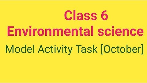 class 6 environmental science model activity task 7 October 2021