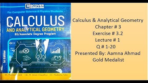 Calculus & Analytical Geometry ||| Ex 3.2 ||| L # 1 ||| Q 1-20 ||| Limit at infinity