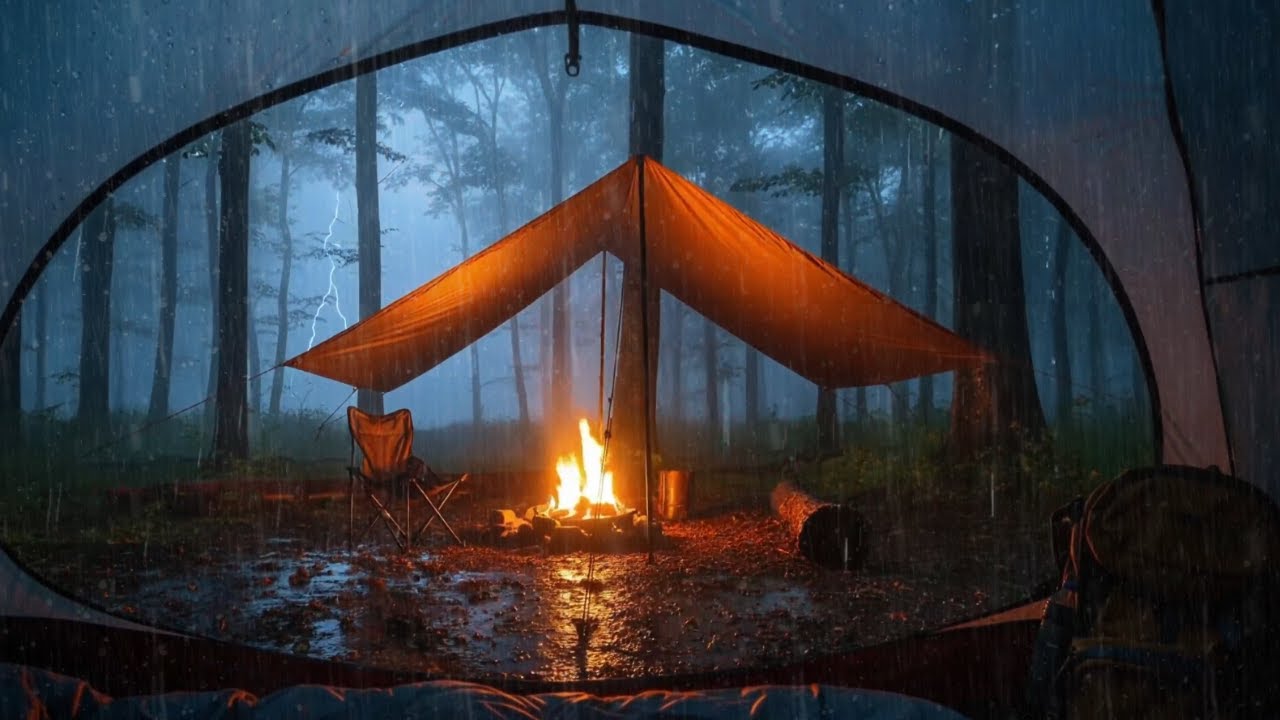 Rain and Thunder Sounds in the Dark Forest | Heavy Storm for Restful ...