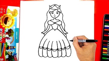 Vẽ công chúa đơn giản dễ thương  | Cách vẽ công chúa mặc váy xinh | Vẽ công chúa đẹp nhất