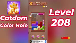 Catdom Color Hole Level 208 Walkthrough 🐱🟣 | Relaxing Color Puzzle Game | Go Answer