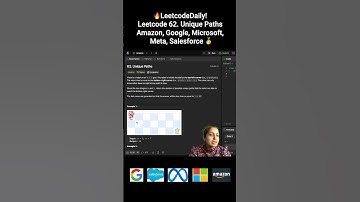 🔥LeetcodeDaily! Leetcode62. Unique Paths #amazon, #google, #microsoft, #meta, #salesforce🥇#shorts