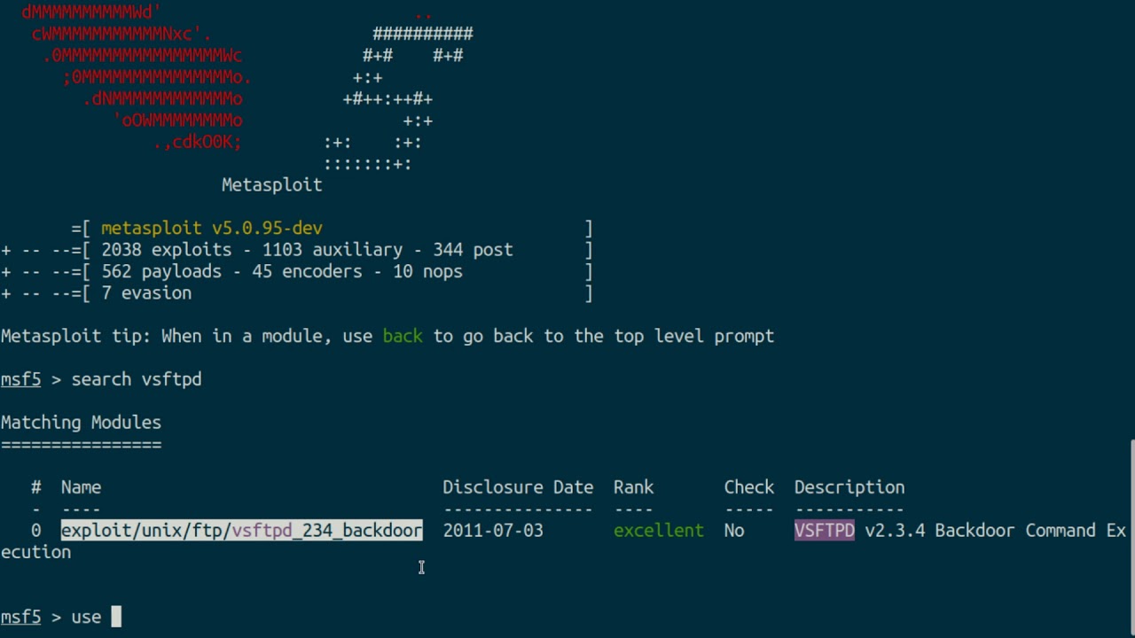VSFTPD 2.3.4 Backdoor con Metasploit - YouTube