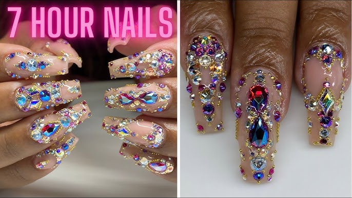 Tutorial] Brilliant Swarovski Crystal Nails Design