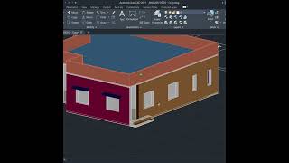 Simple floor plan in AutoCAD 3d view #2dplan #architecture #3dplan #autocad #dwg #elevation#colours