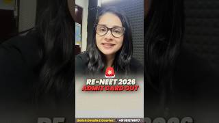 🚨 RE-NEET 2026 Admit Card OUT Now! | NTA Notification Released
