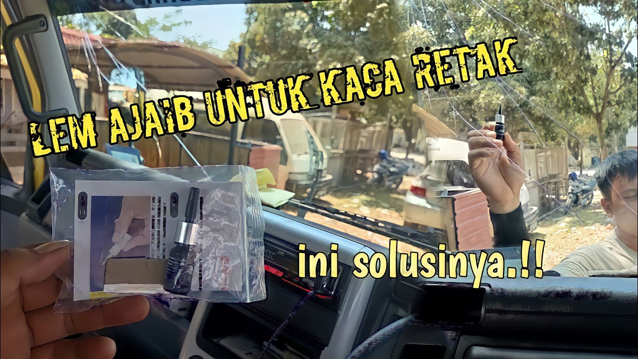 Cara ngelem kaca mobil retak , Begini hasil nya 