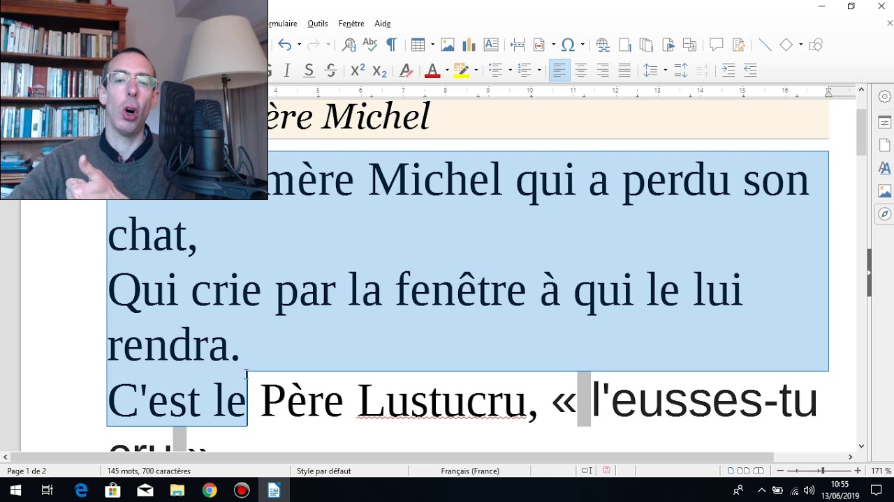 Sing a song- Learn french language- C'est la mère Michel french fry recipe