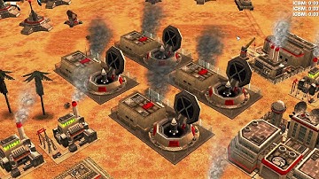 USA High Tech + 4 ICBM vs 2 GLA Scorpion Cell - C&C Generals Condition Zero