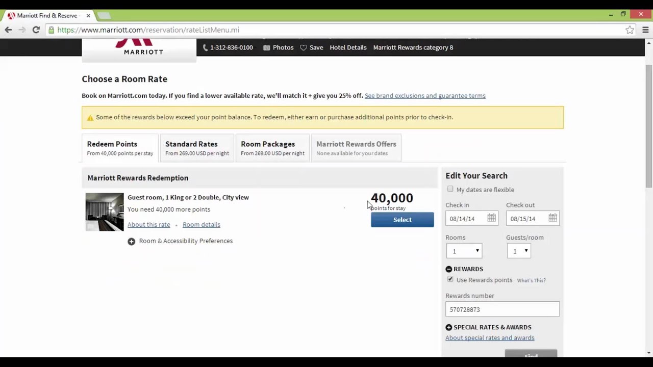 How to Redeem Marriott Reward Points YouTube