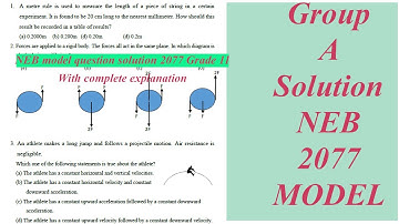 New Model Question solution 2077 |  Physics MCQs  | Class 11 NEB | Explained in Nepali