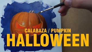 🎃 Pintando una CALABAZA DE HALLOWEEN con pintura al ÓLEO 🎨