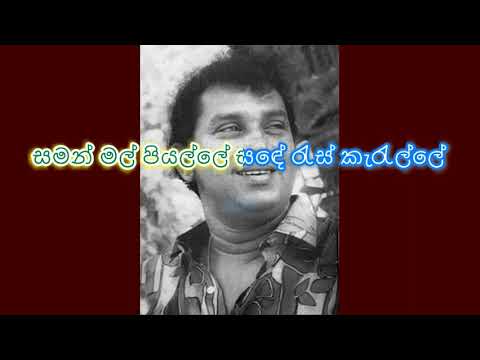 Saman Mal Piyalle Lyrics Song H R Jothipala Youtube