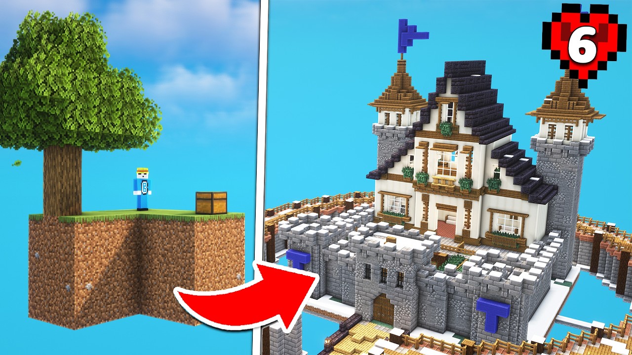 J'ai Construit un CHATEAU dans LE CIEL sur Minecraft Hardcore Skyblock !