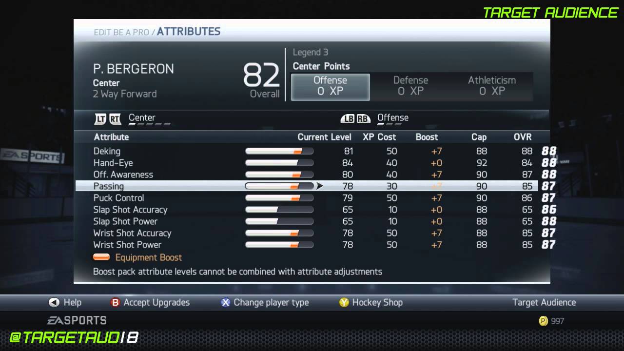 NHL 14: Two-Way Forward Player Build | Patrice Bergeron | Legend 3