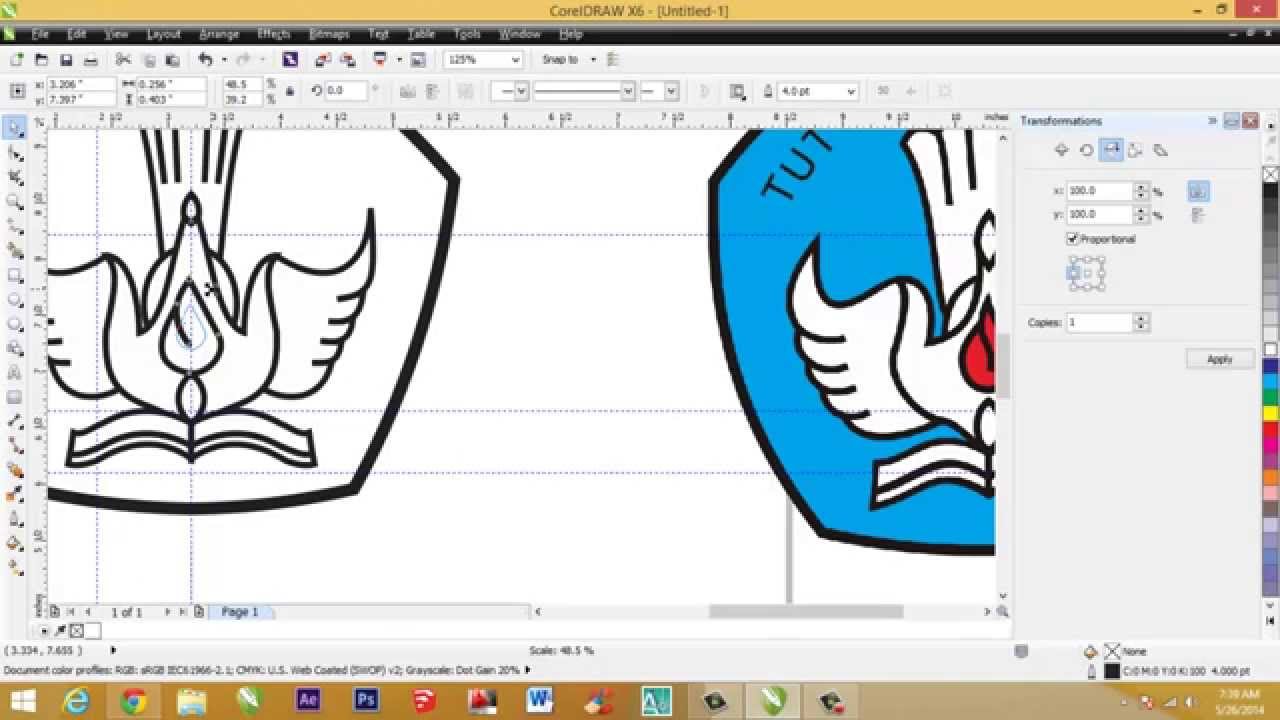 Cara membuat logo Tut Wuri Handayani dengan corelDRAW 