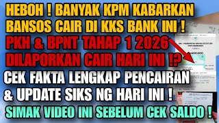 MENDADAK ! BANYAK KPM KABARKAN BANSOS TAHAP 1 CAIR DI KKS BANK INI ! PKH & BPNT CAIR ? CEK FAKTANYA