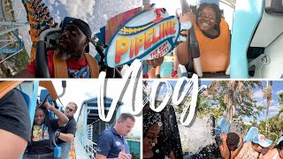 We Got STUCK On Orlando&#39;s NEWEST Roller Coaster! | Pipeline Stand Up Surf Coaster At Seaworld