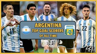 Argentina Top Goal Scorers of All Time (GOWL FOOTBALL) Lionel Messi or Maradona