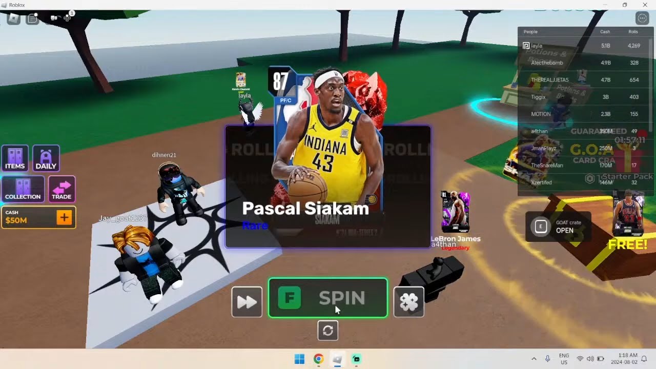 Rolling until I get Siakam in Basketball RNG - YouTube
