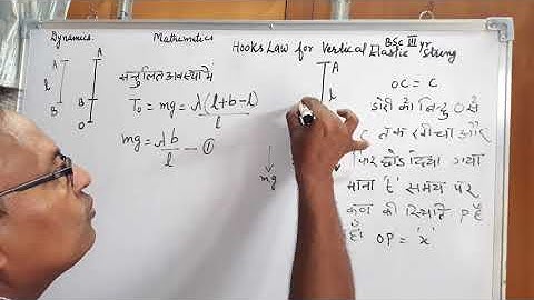 Hooks law for vertical elastic string BSc III Dynamics Dr.Punit Bansal Govt.College kaladera 2.7